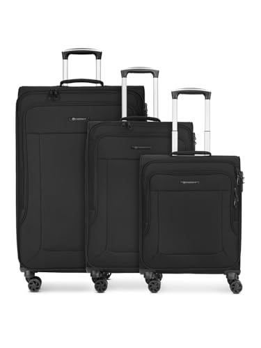 Franky Koffer-Set 3-teilig für Damen und Herren | Reise-Trolleys 48 x 31 x 79 cm aus hochwertigem, flexiblem Polyester Material | Doppelrolle & Teleskopgriff| Melbourne 3.0 Serie von Franky