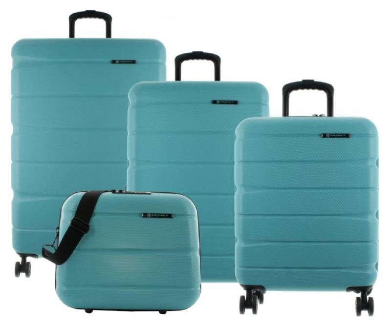 Franky Kofferset A-B-S13 4er Kofferset 55/66/76 mit Beautycase Hartschalenkoffer, 4 Rollen, (4 tlg) von Franky