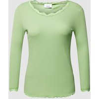 Fransa Plus PLUS SIZE Longsleeve mit Rippenstruktur Modell 'Zamond' in Schilf, Größe 54-56 von Fransa Plus