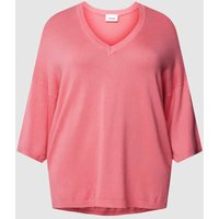 Fransa Plus PLUS SIZE Strickpullover mit V-Ausschnitt Modell 'Blume' in Pink, Größe 54-56 Fransa Plus PLUS SIZE Strickpullover mit V-Ausschnitt Modell 'Blume' in Pink, Größe 54-56 von Fransa Plus