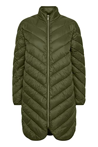 fransa FRBAPADDING Damen Steppmantel Wintermantel Winterjacke mit Stehkragen Lang abgerundeter Saum, Größe:2XL, Farbe:Hedge (180515) von fransa