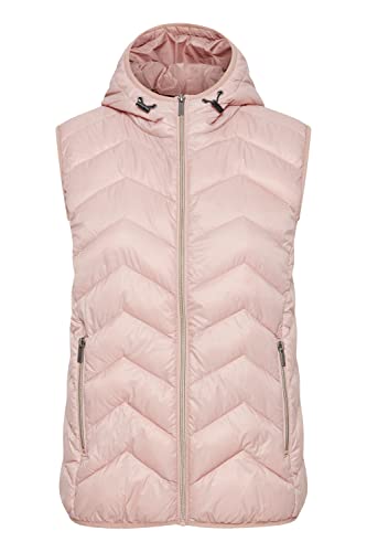 fransa FRBAPADDING Damen Weste Steppweste Outdoor Weste Kapuze mit Gummizug normale Länge Reißverschluss-Taschen enger Schnitt, Größe:M, Farbe:Misty Rose (151512) von fransa