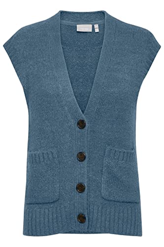 fransa FRCEDARKI 1 Vest Weste Damen Strickweste Outdoor Pullunder Grobstrick, Größe:M, Farbe:Bering Sea Melange (1840281) von fransa