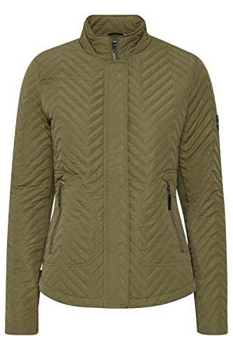 fransa FRESFIT Damen Steppjacke Übergangsjacke Jacke Stehkragen Slim Fit Tailliert mit sportlichen Stretcheinsatz an der Seite, Größe:M, Farbe:Olive tree (201141) von fransa