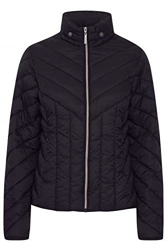 fransa FRPADMA Damen Steppjacke Übergangsjacke Jacke mit Stehkragen tailliert geschnitten mit Reißverschluss, Größe:L, Farbe:Black (200113) von fransa