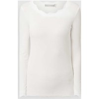 Fransa Longsleeve in Ripp-Optik in Offwhite, Größe XXL von Fransa