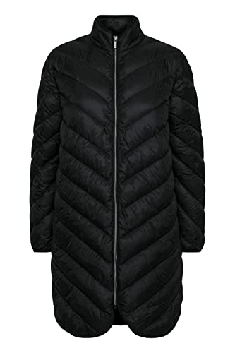 fransa FRBAPADDING Damen Steppmantel Wintermantel Winterjacke mit Stehkragen Lang abgerundeter Saum, Größe:L, Farbe:Black (200113) von fransa