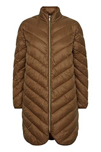 fransa FRBAPADDING Damen Steppmantel Wintermantel Winterjacke mit Stehkragen Lang abgerundeter Saum, Größe:M, Farbe:Gold Brown (200943) von fransa