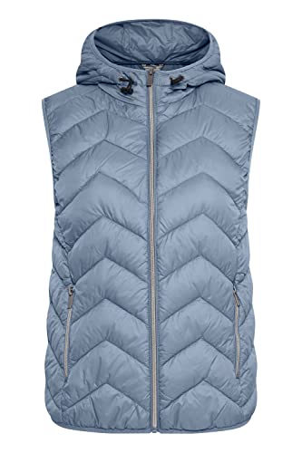 fransa FRBAPADDING Damen Weste Steppweste Outdoor Weste Kapuze mit Gummizug normale Länge Reißverschluss-Taschen enger Schnitt, Größe:XL, Farbe:Infinity (174015) von fransa