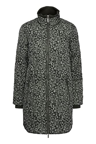 fransa FRBAQUILT Damen Steppmantel Wintermantel Winterjacke Stehkragen seitliche Eingrifftaschen mit Reißverschluss, Größe:L, Farbe:Green Ink mix (200349) von fransa