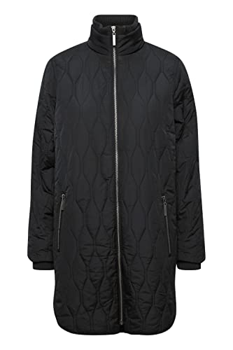 fransa FRQUILT Damen Steppjacke Übergangsjacke Jacke leicht gefüttert Reißverschluss an den Seiten elastische Bündchen Reißverschluss-Taschen, Größe:L, Farbe:Black (200113) von fransa