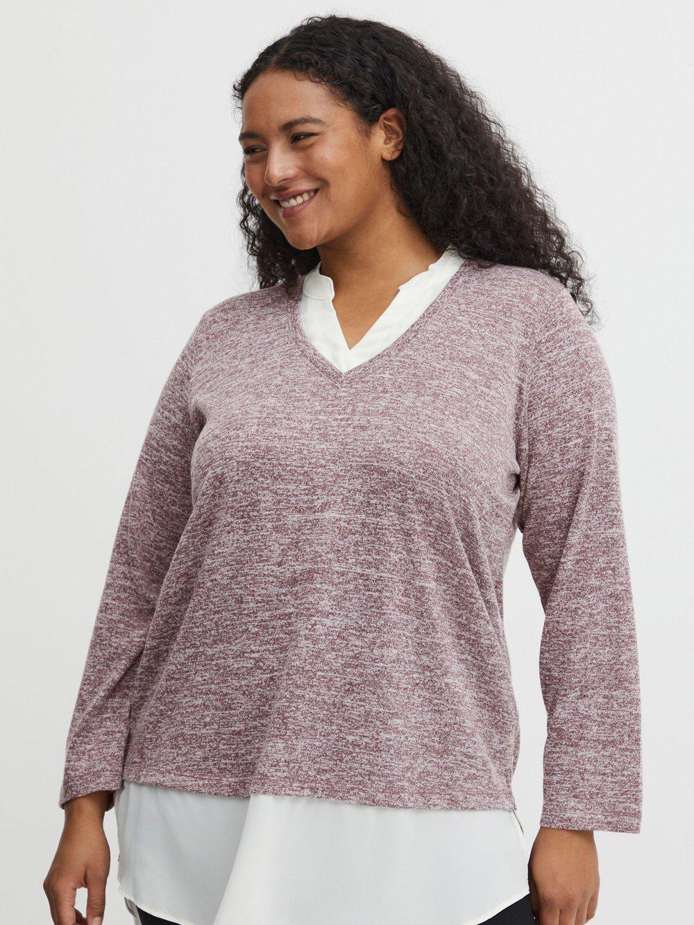 fransa Strickpullover Damen V-Ausschnitt, lila von Fransa