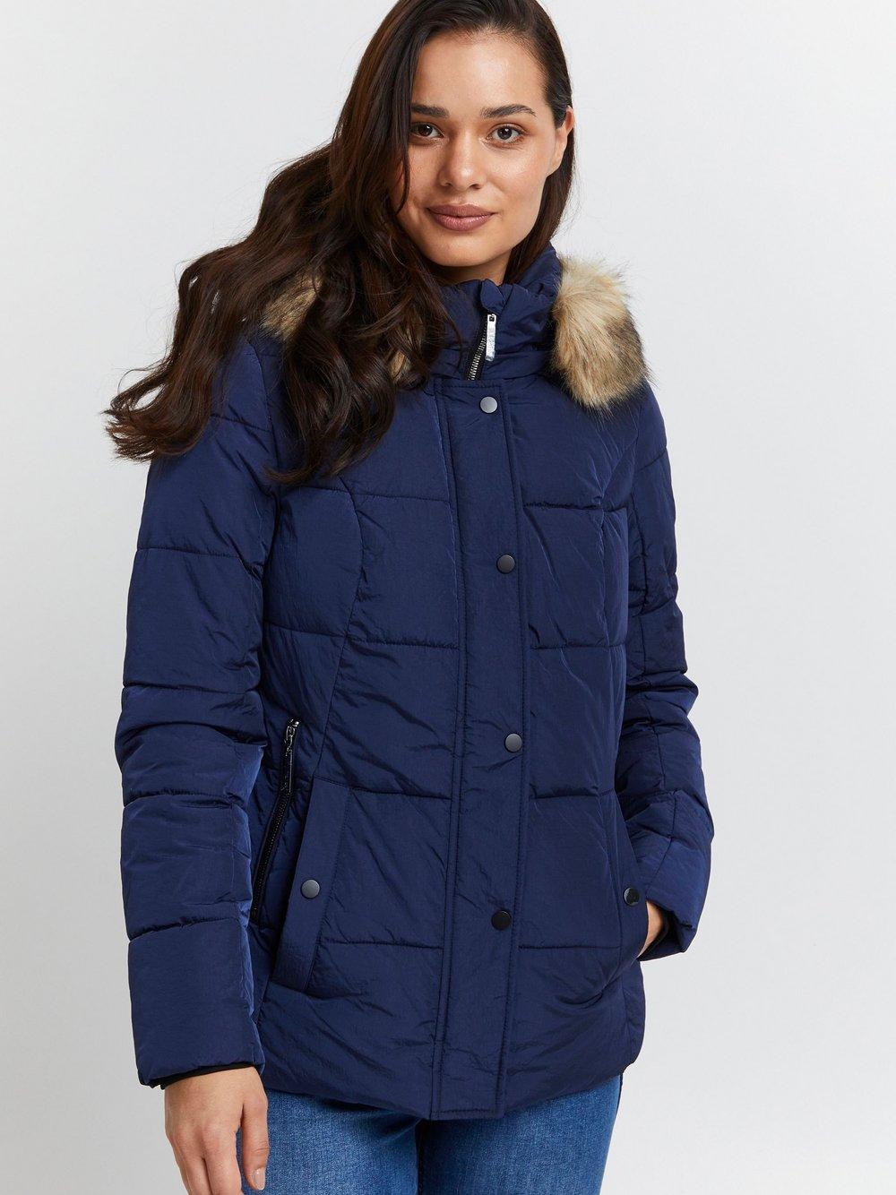 fransa Winterjacke Damen Polyamid gemustert, marine von Fransa