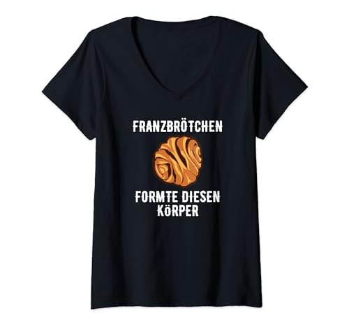 Damen Franzbrötchen Hamburg Norddeutschland Norden Spruch T-Shirt mit V-Ausschnitt Damen Franzbrötchen Hamburg Norddeutschland Norden Spruch T-Shirt mit V-Ausschnitt von Franzbrötchen Hamburg Norddeutschland