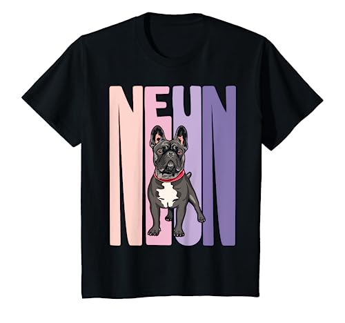 Kinder 9. Geburtstag Mädchen Französische Bulldogge Retro Frenchie T-Shirt Kinder 9. Geburtstag Mädchen Französische Bulldogge Retro Frenchie T-Shirt von Französische Bulldogge Fans Mädchen Geburtstag