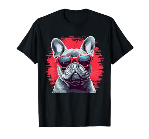 Französische Bulldogge Hunde Geschenke by DIMMERCH - Damen & Kinder Unisex T-Shirt Schwarz S Klassisch Kurzarm Pull-On von Französische Bulldogge Hunde Geschenke by DIMMERCH