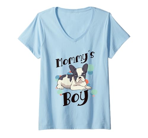 Damen Frenchie Approved – Französische Bulldogge – Mommys Junge T-Shirt mit V-Ausschnitt Damen Frenchie Approved – Französische Bulldogge – Mommys Junge T-Shirt mit V-Ausschnitt von Französische Bulldogge & Frenchie Geschenke Shirts