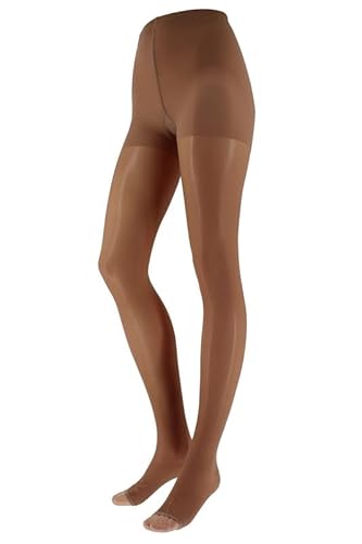 Franzoni Damen-Strumpfhose 140 Denier mit offener Spitze, Kompressionsstrümpfe mit abgestufter Kompression, schonend, Entlastung der Beine – Made in Italy (Natural, 4) von Franzoni