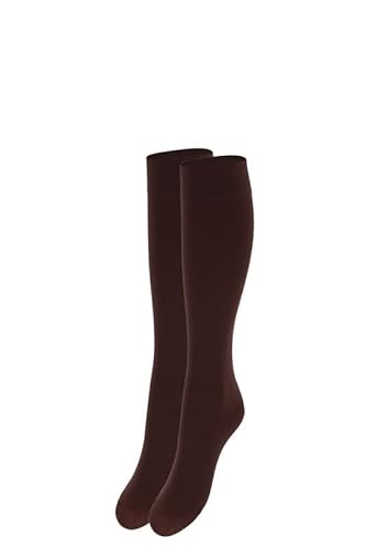 Franzoni Mikrofaser-Strumpfhose 60 Denier, Damen-Kniestrümpfe aus weicher Mikrofaser, super blickdichte Socken mit anatomischem Komfortrand - Made in Italy, Cappuccino x1 Paar, Einheitsgröße von Franzoni
