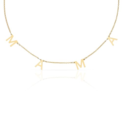 Franzy Munich Schmuck Halskette Damen Geschenke für Frauen MAMA - aus langlebigem Edelstahl mit 18 Karat Vergoldung – wasserfeste Halskette mit Buchstaben – 42-48cm Länge verstellbar von Franzy Munich