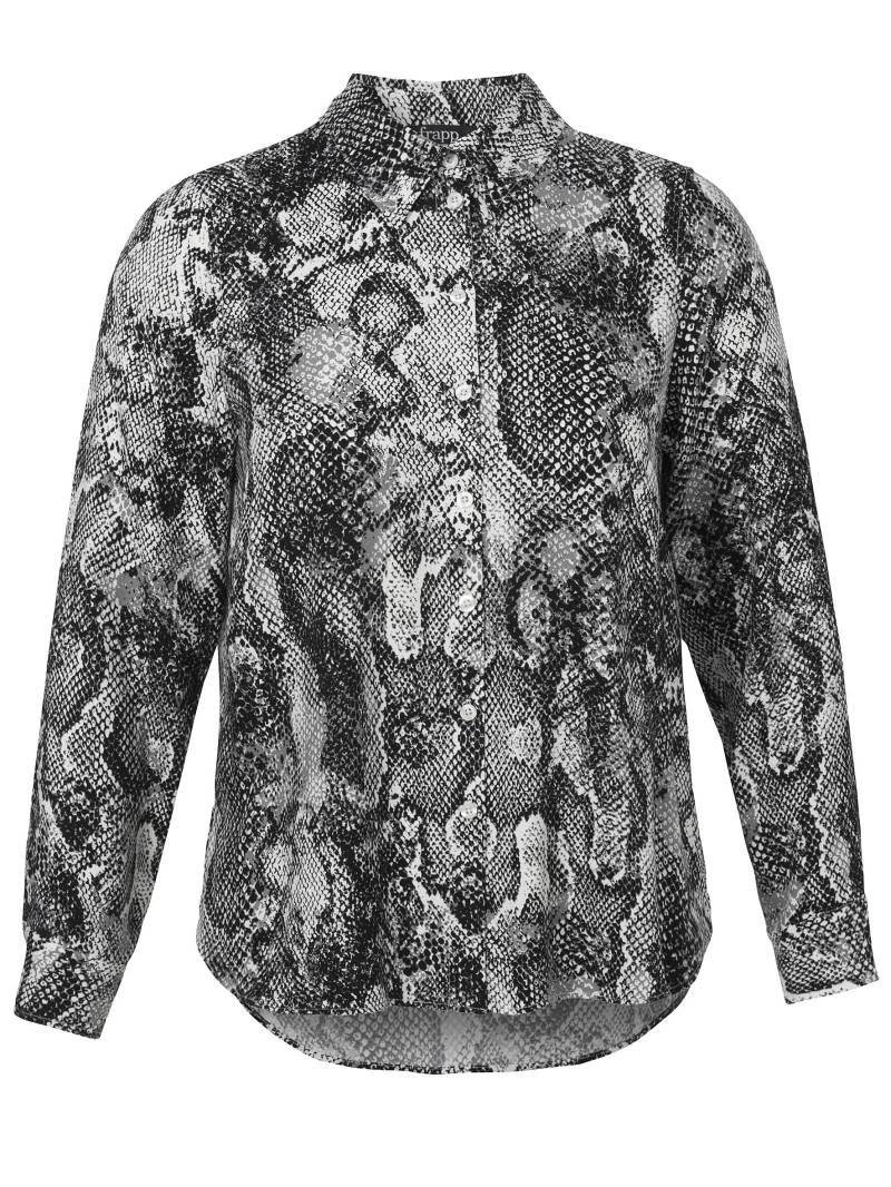 Frapp - Bluse Hemdkragen 1/1 Arm Druck black multicolor - Gr. - 46 von Frapp