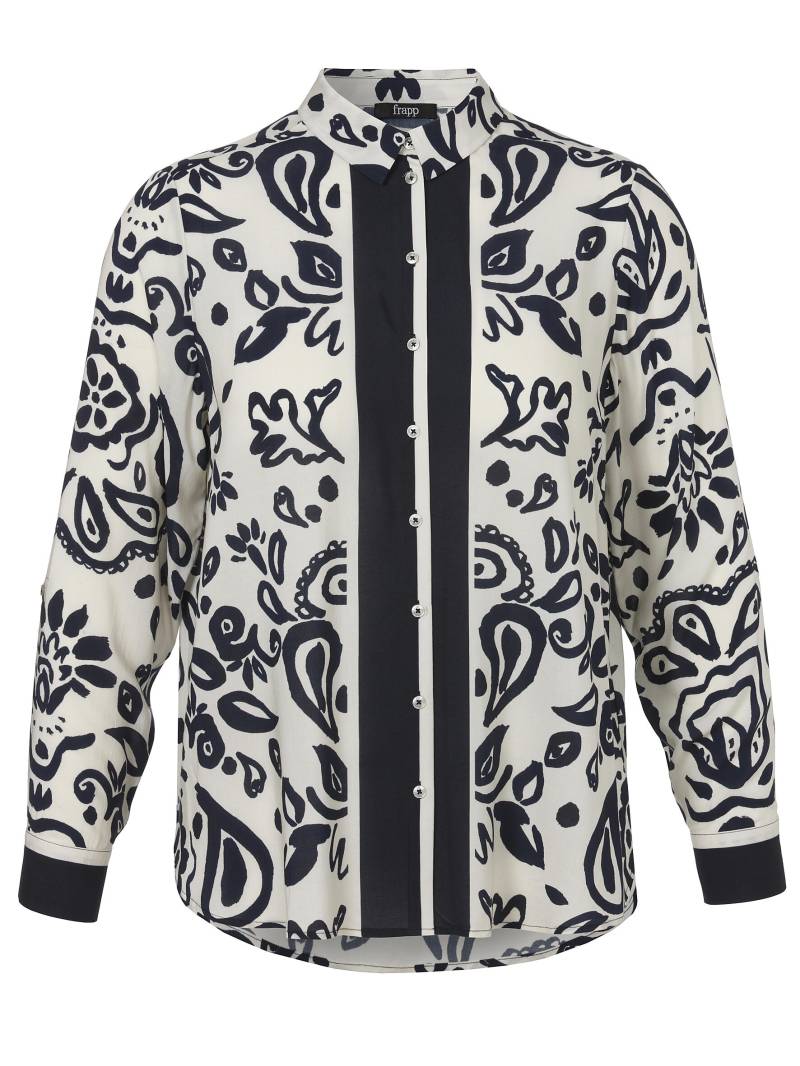 Frapp - Bluse Hemdkragen 1/1 Arm Druck navy multicolor - Gr. - 52 von Frapp