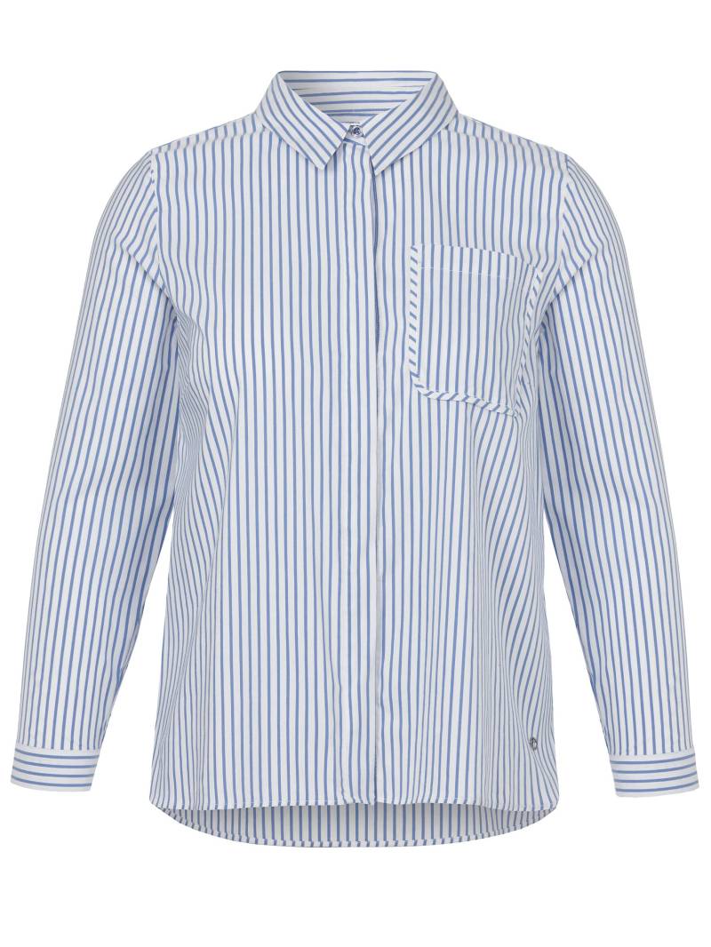 Frapp - Bluse Hemdkragen 1/1 Arm Streifen azur / cream white - Gr. - 50 von Frapp