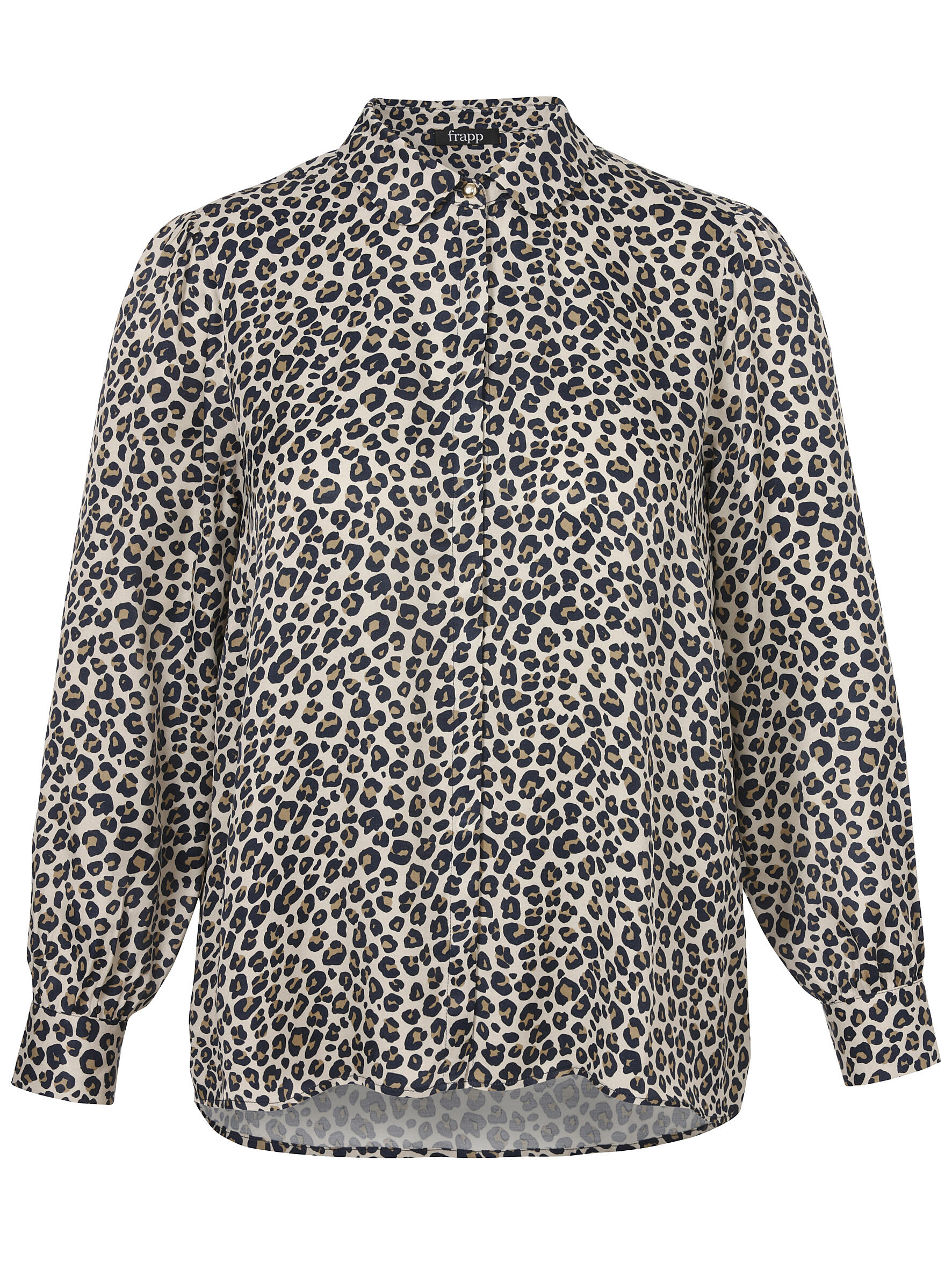 Frapp - Bluse Kragen 1/1 Arm Druck camel multicolor - Gr. - 46 von Frapp