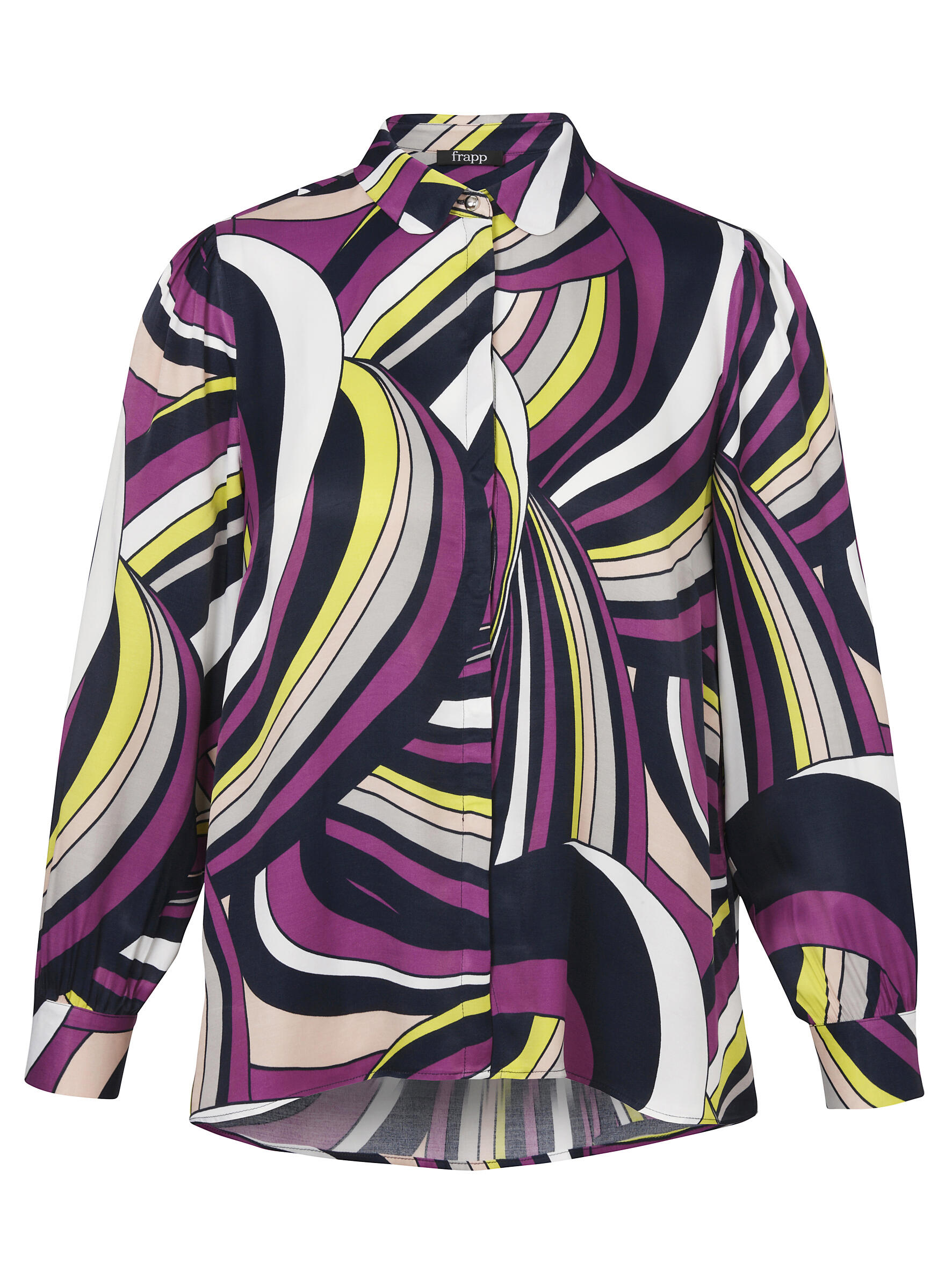 Frapp - Bluse Kragen 1/1 Arm Druck fuchsia multicolor - Gr. - 52 von Frapp