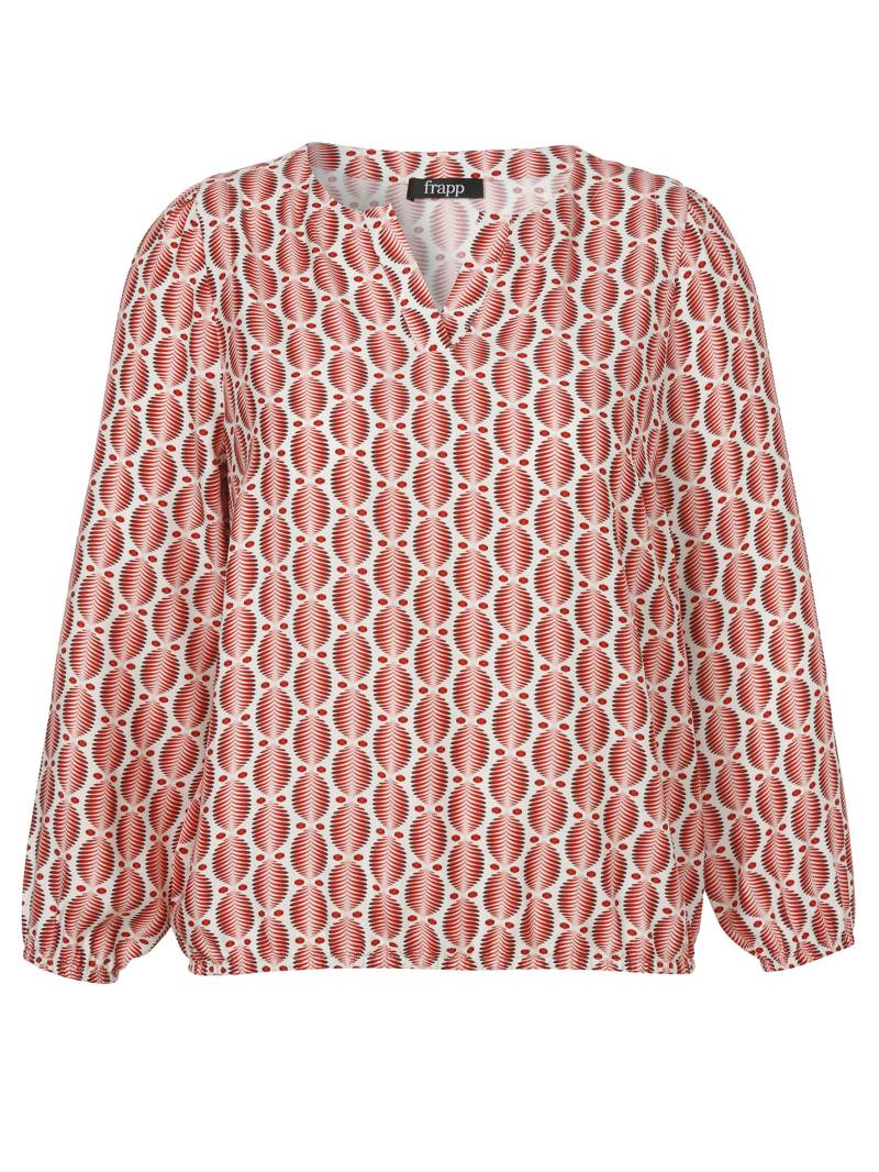 Frapp - Bluse V-Ausschnitt 1/1 Arm Druck red multicolor - Gr. - 52 von Frapp