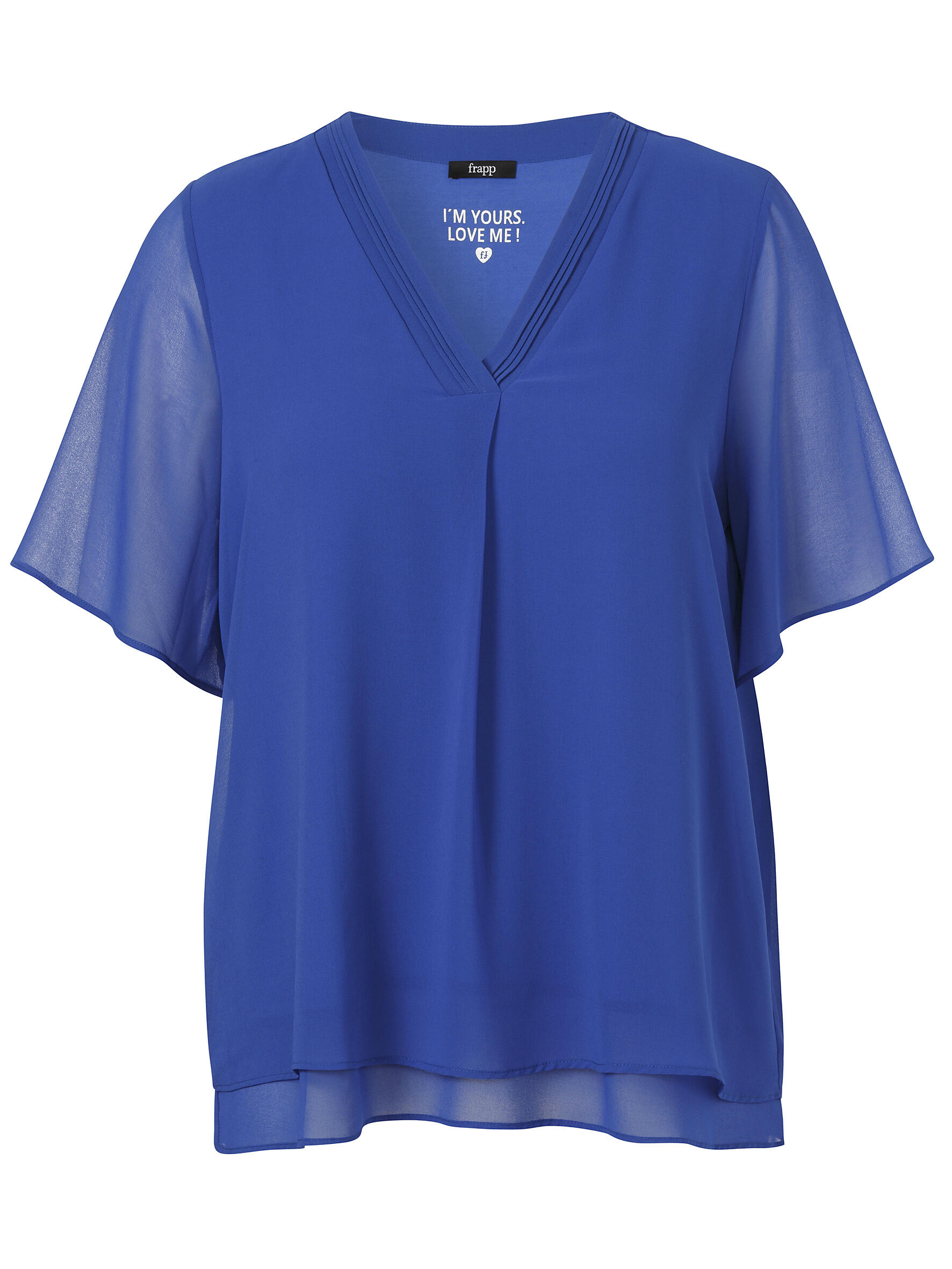 Frapp - Bluse V-Ausschnitt 1/2 Arm cobalt - Gr. - 52 von Frapp