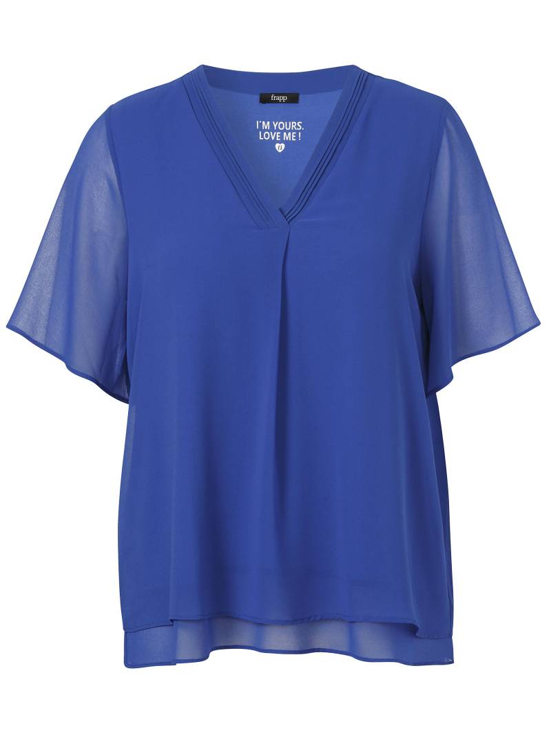 Frapp - Bluse V-Ausschnitt 1/2 Arm cobalt - Gr. - 52 von Frapp