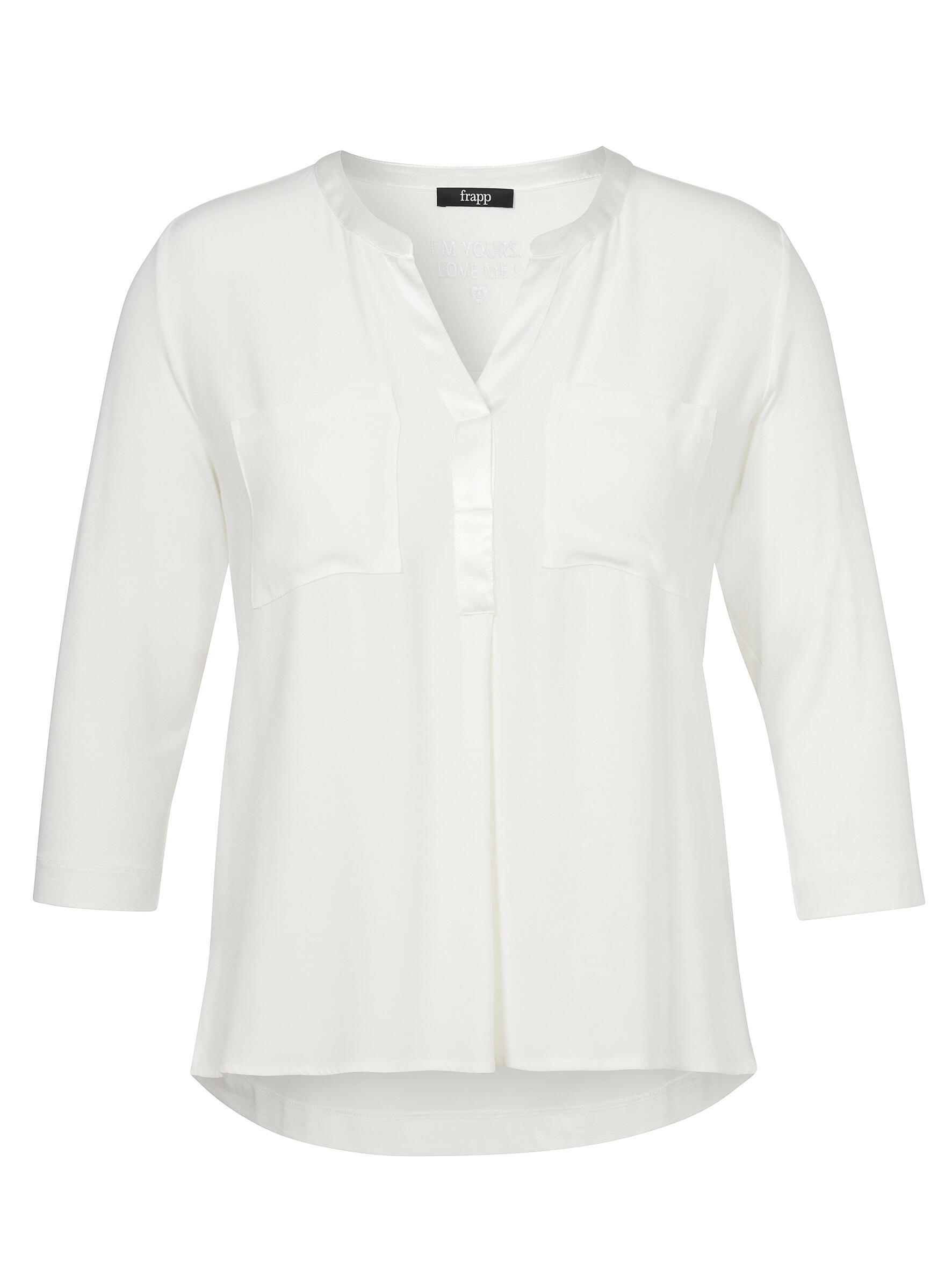 Frapp - Bluse V-Ausschnitt 3/4 Arm offwhite - Gr. - 50 von Frapp