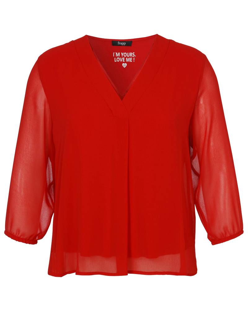 Frapp - Bluse V-Ausschnitt 3/4 Arm red - Gr. - 48 von Frapp