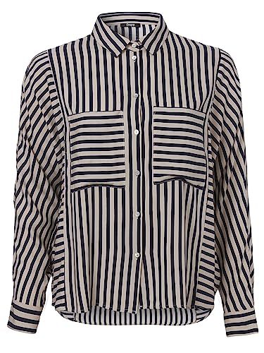 FRAPP Damen Moderne Bluse mit gestreiftem Allover-Muster von FRAPP