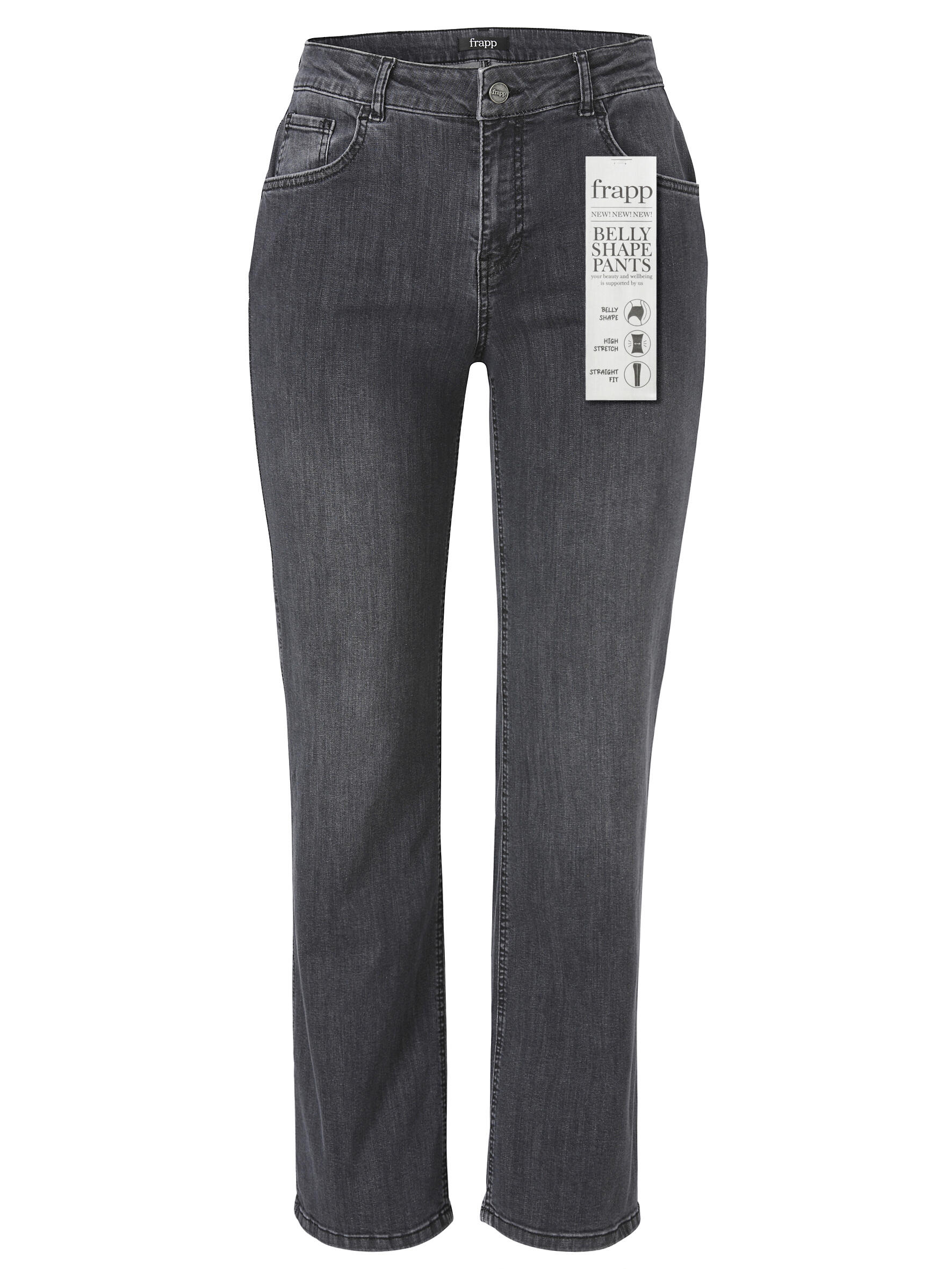 Frapp - Hose lang gerades Bein Jeans mid grey denim - Gr. - 44 von Frapp