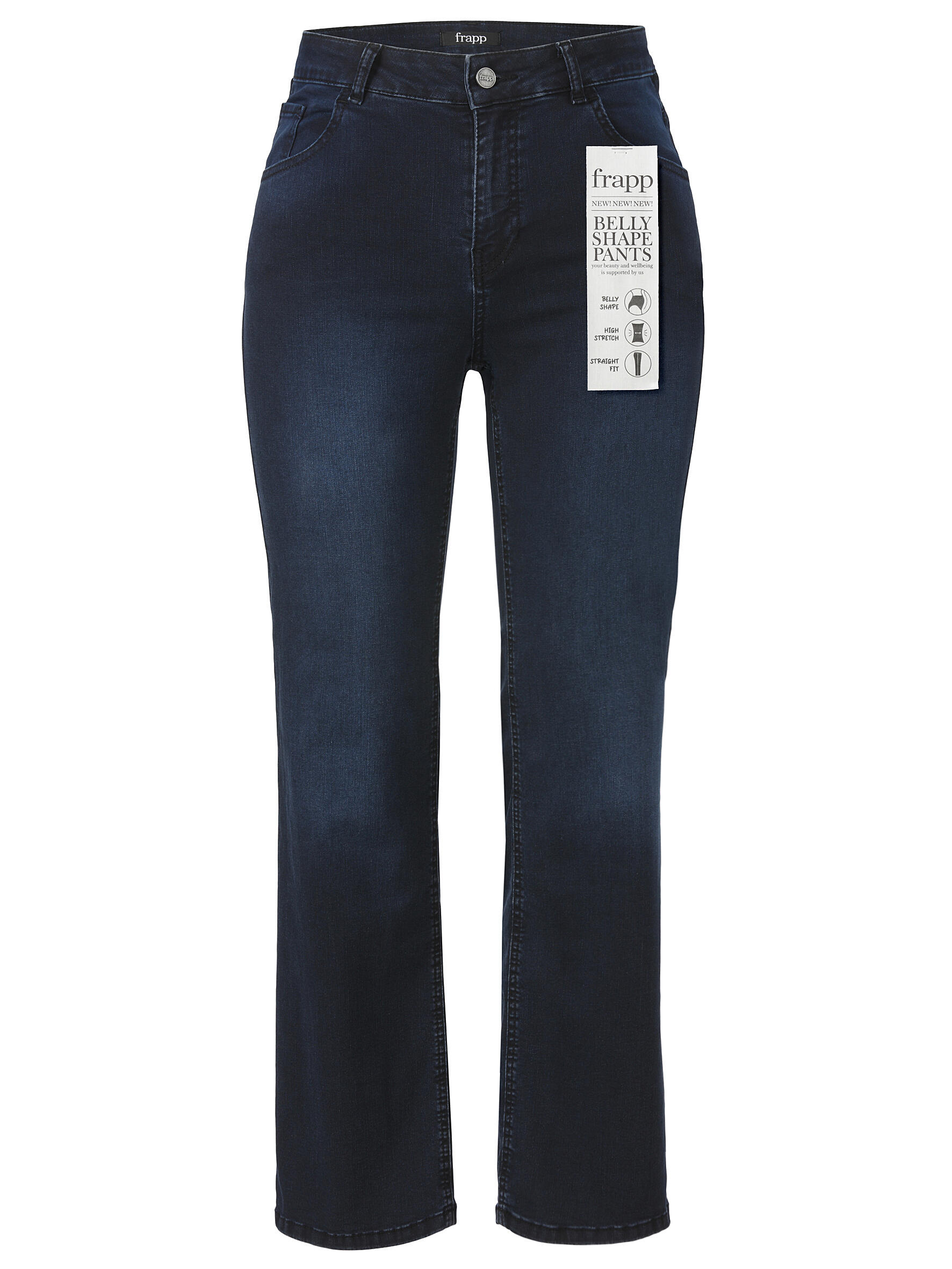 Frapp - Hose lang gerades Bein Jeans rinse blue denim - Gr. - 54 von Frapp