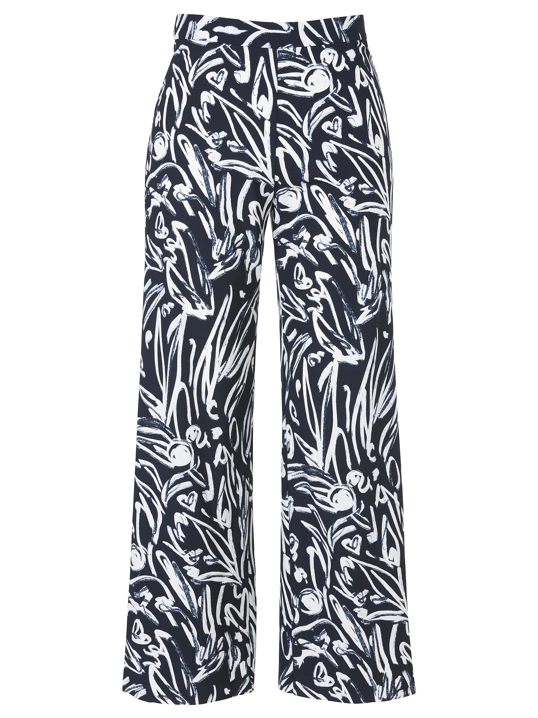 Frapp - Hose lang weites Bein Druck navy / white - Gr. - 48 von Frapp