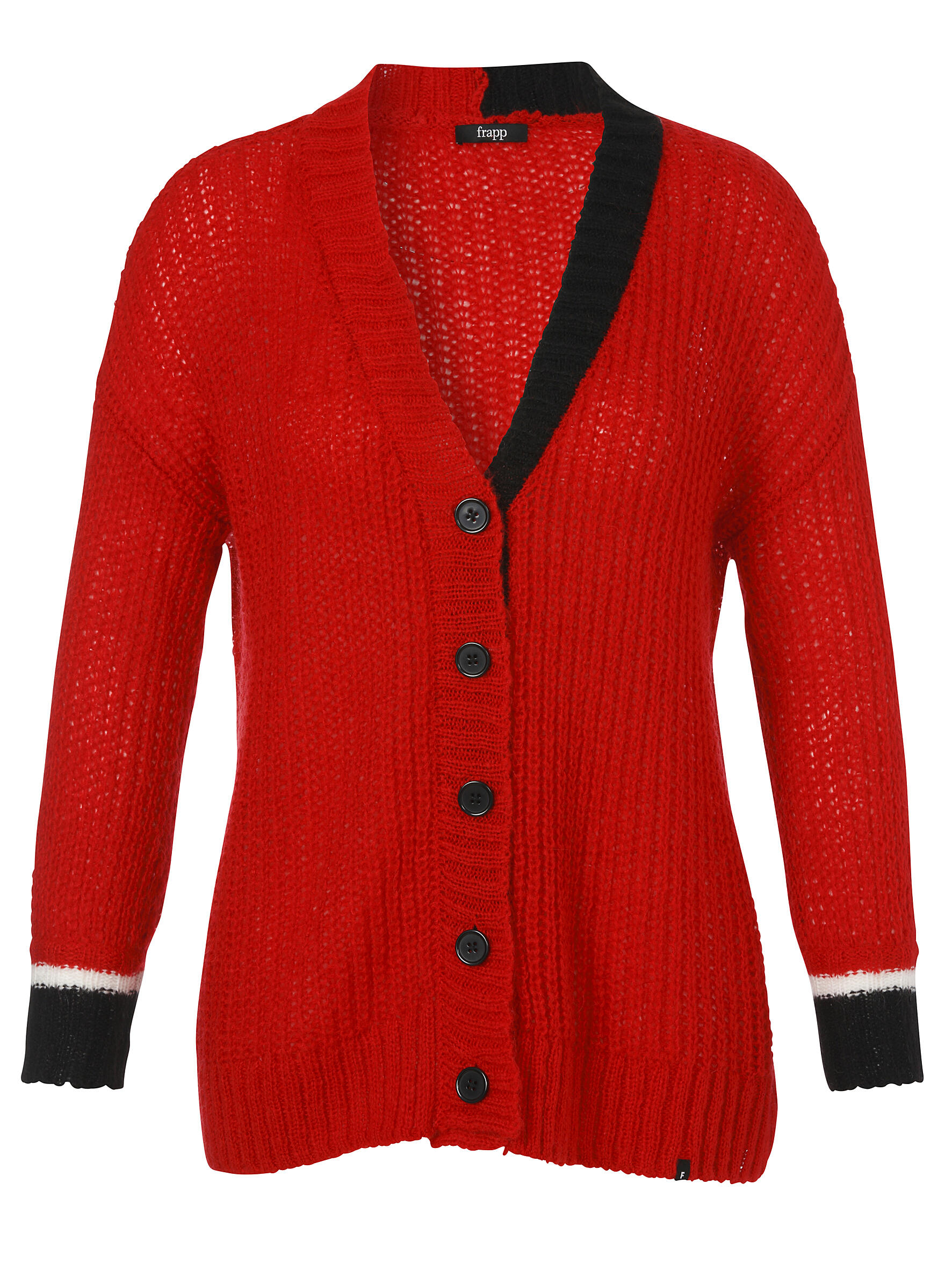 Frapp - Jacke V-Ausschnitt 1/1 Arm überschnittene Schulter red multicolor - Gr. - 52 von Frapp