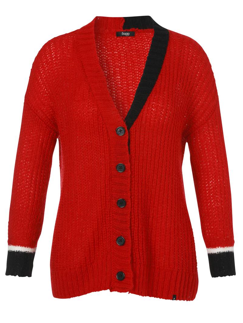 Frapp - Jacke V-Ausschnitt 1/1 Arm überschnittene Schulter red multicolor - Gr. - 52 von Frapp