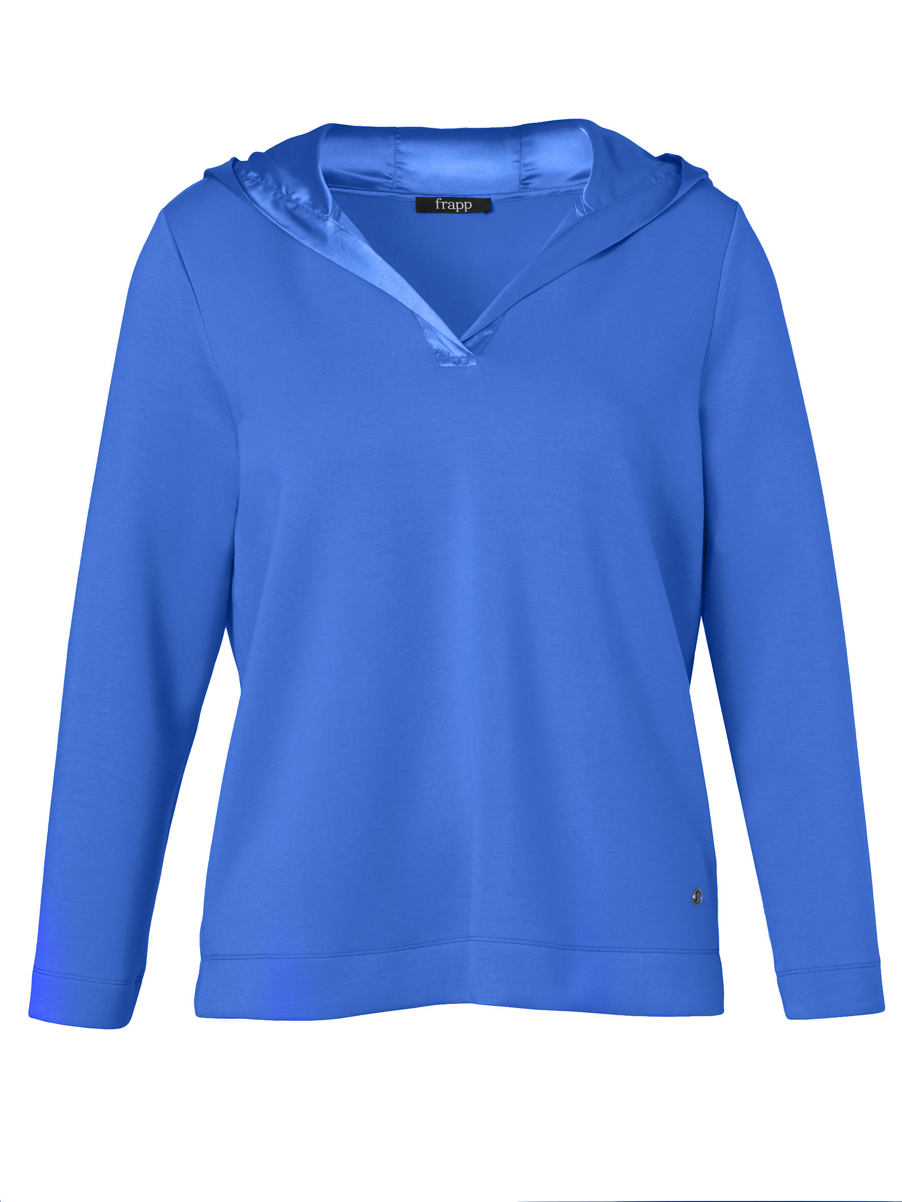 Frapp - Sweatshirt Kapuze 1/1 Arm Materialmix azur - Gr. - 52 von Frapp