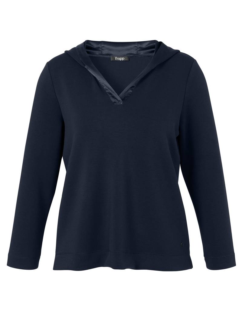 Frapp - Sweatshirt Kapuze 1/1 Arm Materialmix navy - Gr. - 50 von Frapp