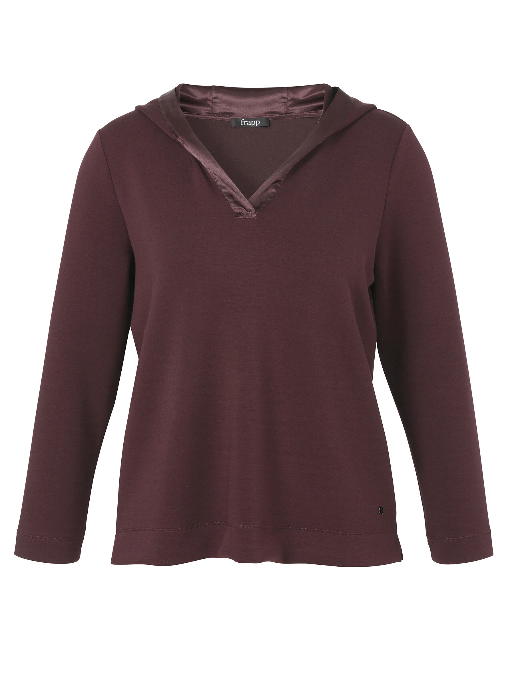 Frapp - Sweatshirt Kapuze 1/1 Arm Materialmix wild berry - Gr. - 54 von Frapp