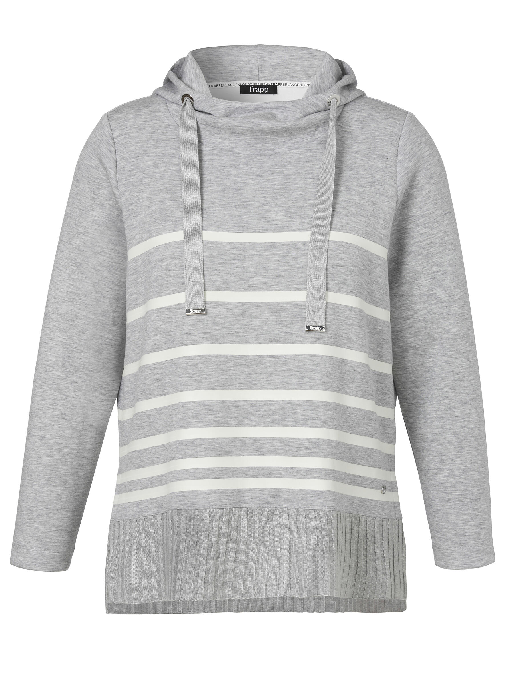 Frapp - Sweatshirt Kapuze 1/1 Arm silver mel /offwhite - Gr. - 46 von Frapp
