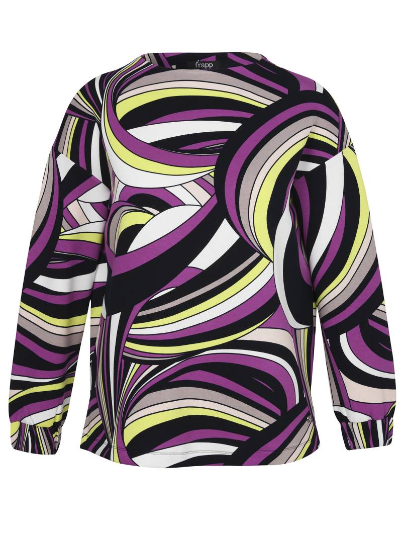 Frapp - Sweatshirt Kelchkragen 1/1 Arm Druck fuchsia multicolor - Gr. - 48 von Frapp