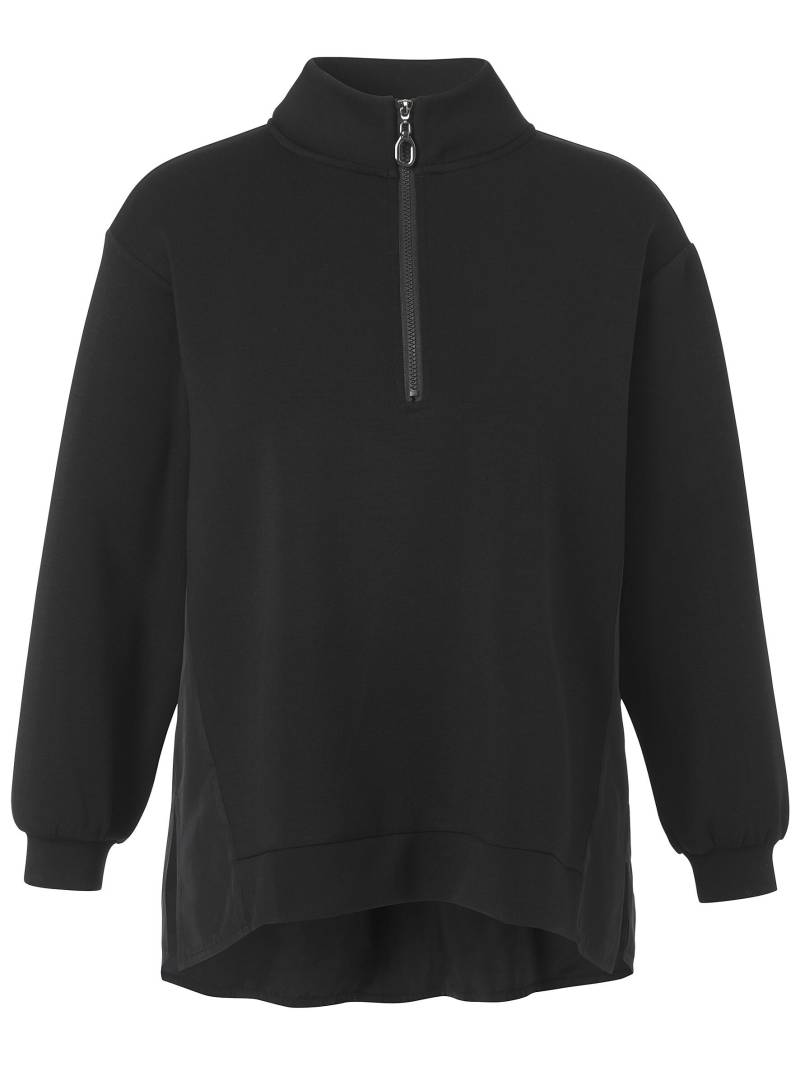 Frapp - Sweatshirt Kragen 1/1 Arm Materialmix black - Gr. - 46 von Frapp