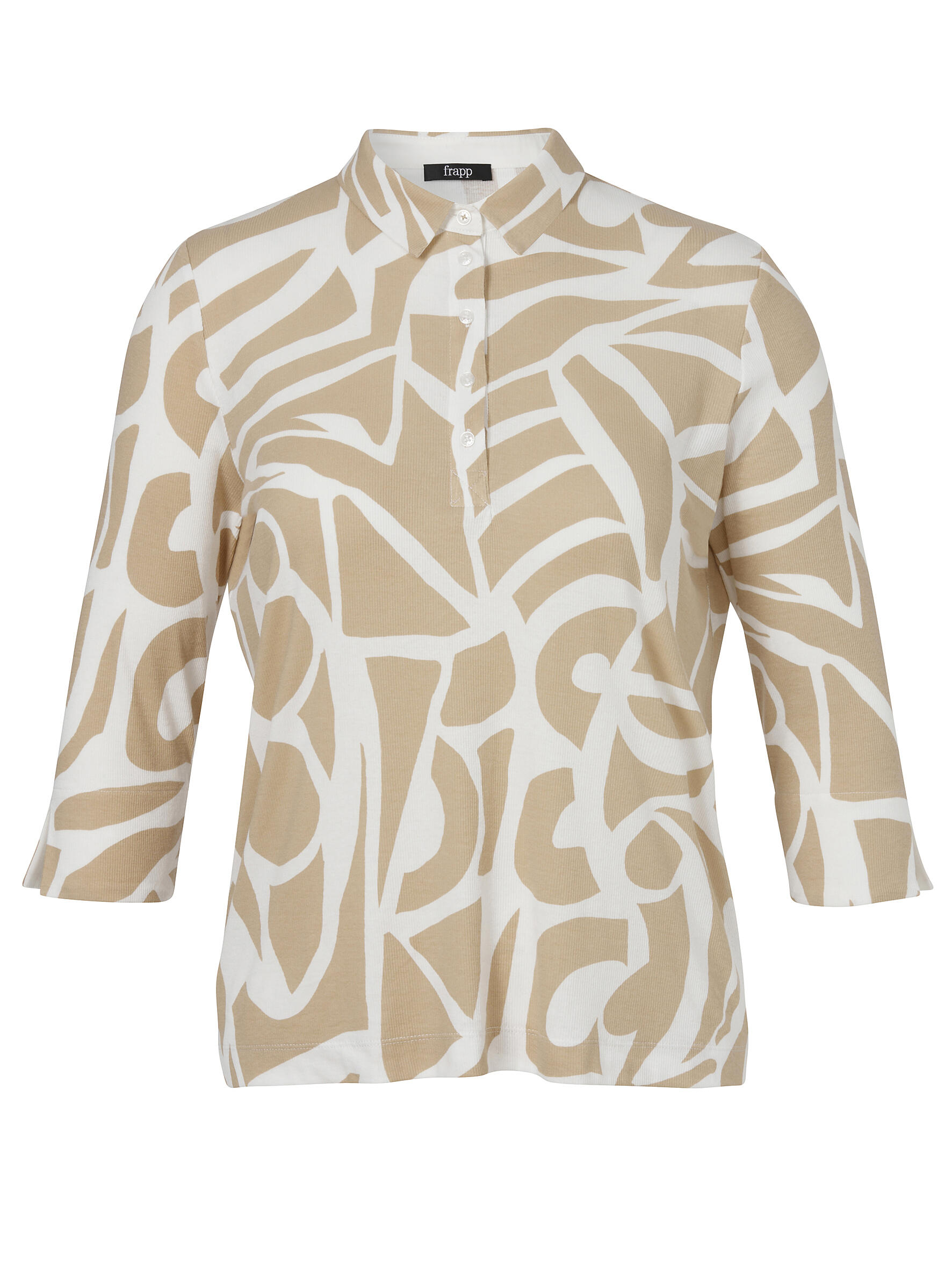 Frapp - T-Shirt Polo 3/4 Arm Druck powder multicolor - Gr. - 44 von Frapp