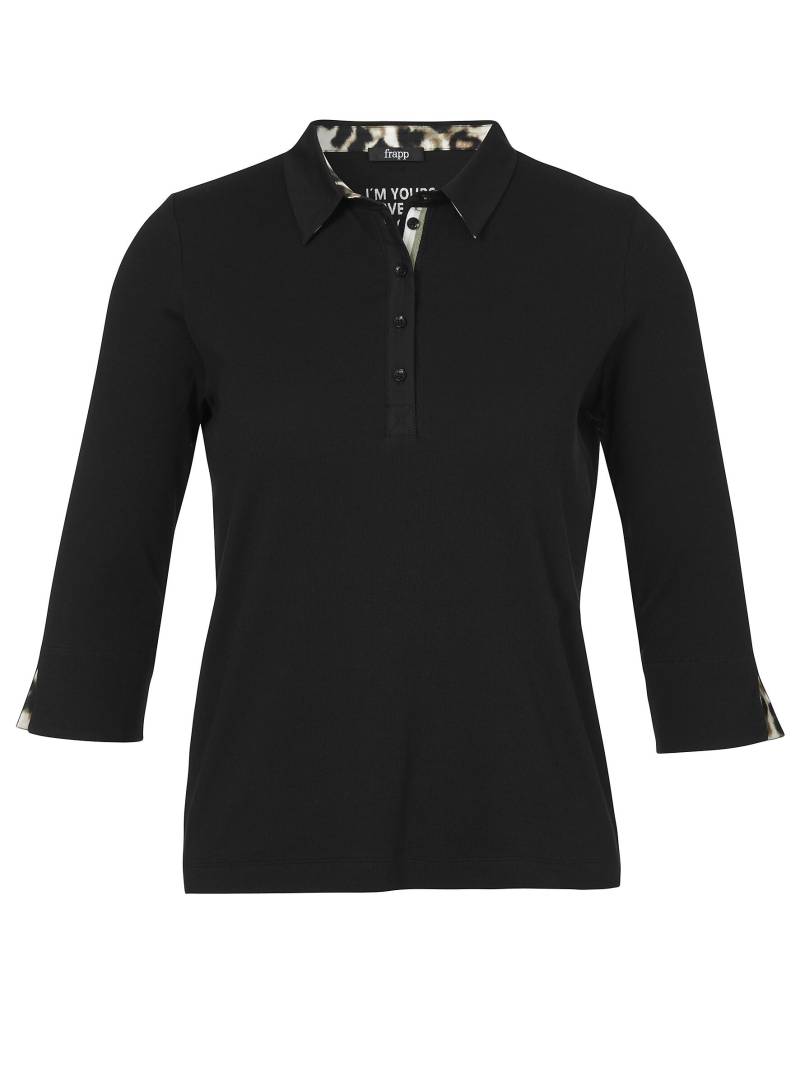 Frapp - T-Shirt Polo 3/4 Arm black multicolor - Gr. - 48 von Frapp