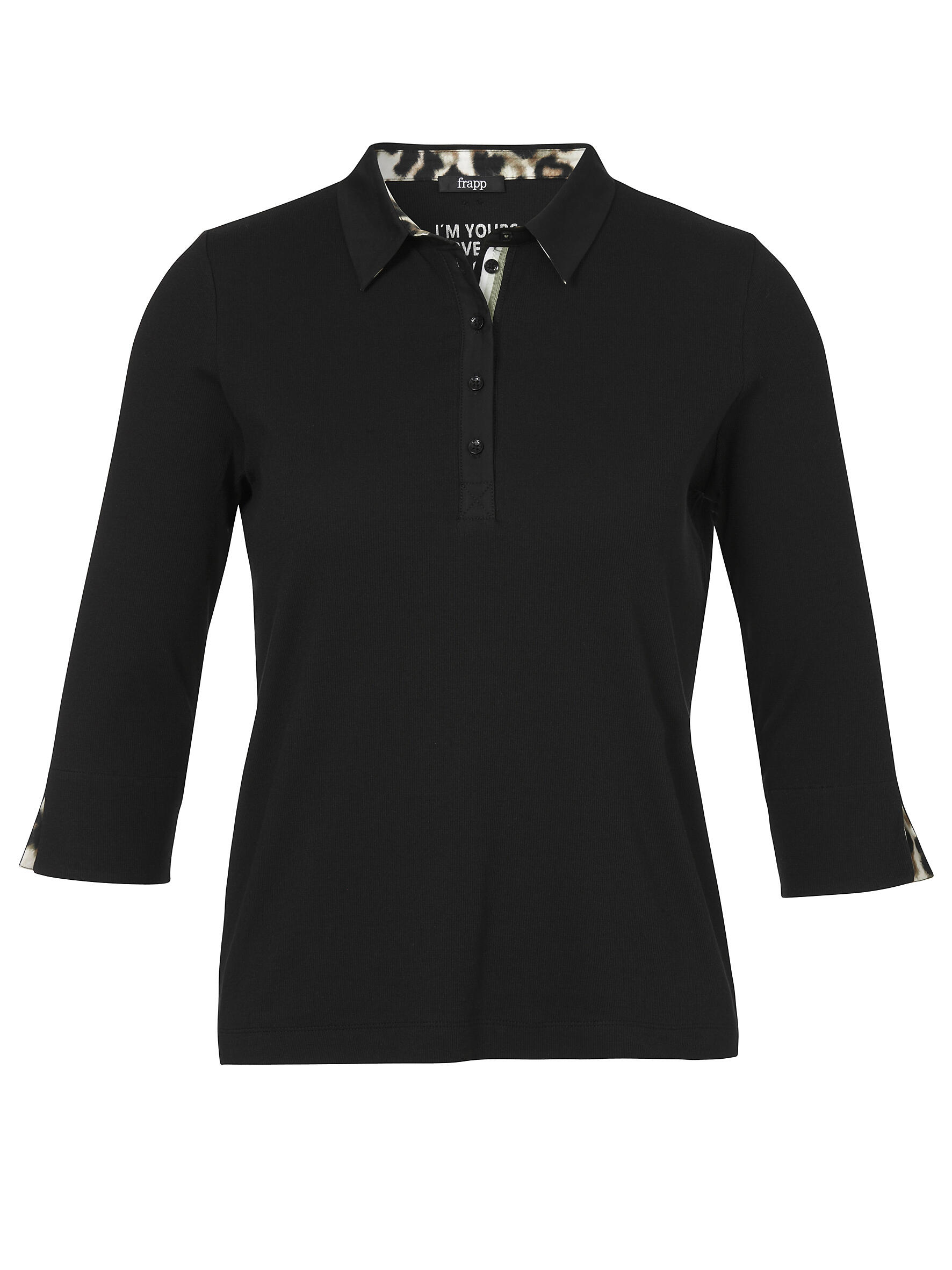 Frapp - T-Shirt Polo 3/4 Arm black multicolor - Gr. - 50 von Frapp