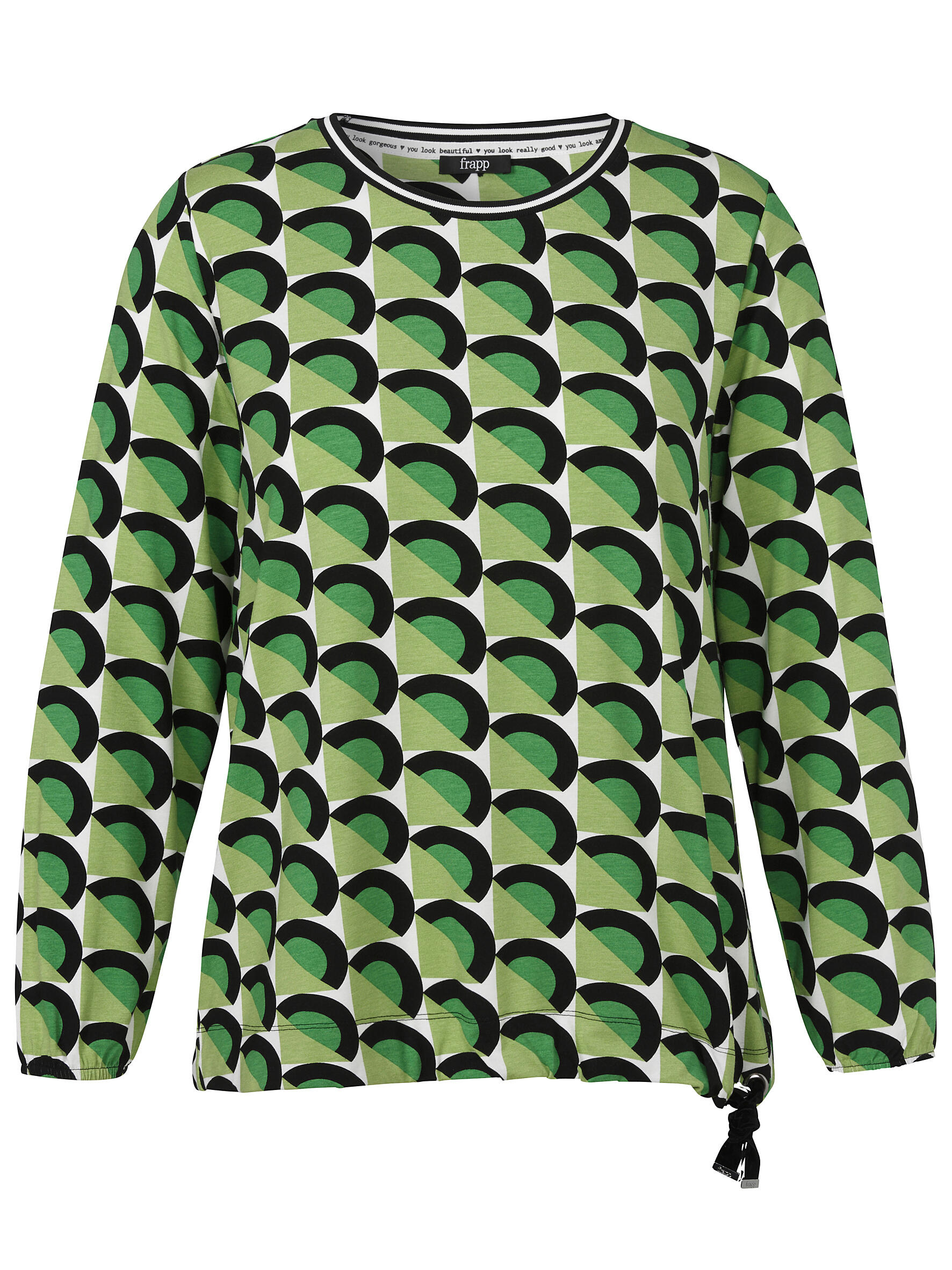 Frapp - T-Shirt Rundhals 1/1 Arm Druck jolly green multicol - Gr. - 52 von Frapp